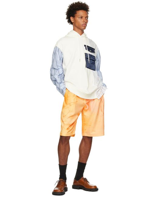 Feng Chen Wang Orange Phoenix Shorts for men