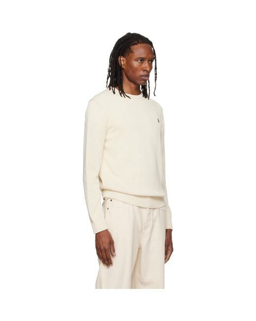 Polo Ralph Lauren Natural Off- Cotton Long Sleeve Sweater for men