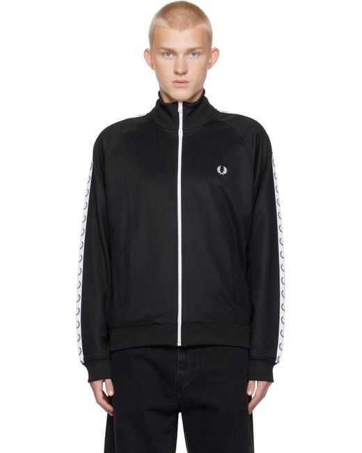 メンズ Fred Perry F Perry Taped トラックジャケット Black