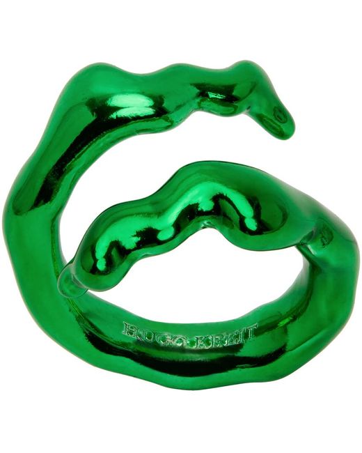 Hugo Kreit Green Ssense Exclusive Coral Twist Ring for men