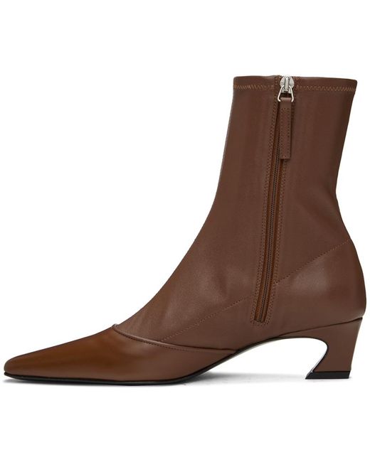 Acne Brown Heeled Ankle Boots