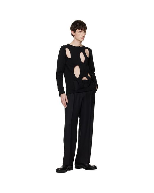 COMME DES GARÇON BLACK Black Cutout Sweater for men