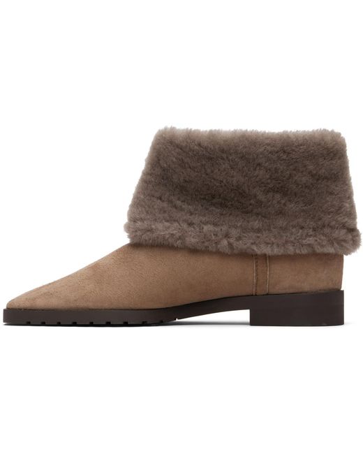 Totême Black Fold-Down Shearling Boots