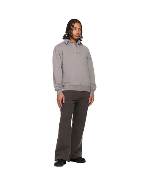 Les Tien Gray Moto Back Polo for men