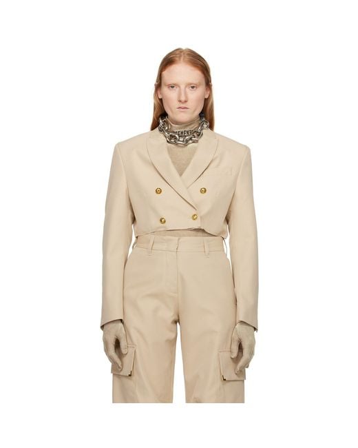 Palm Angels Natural Cropped Blazer