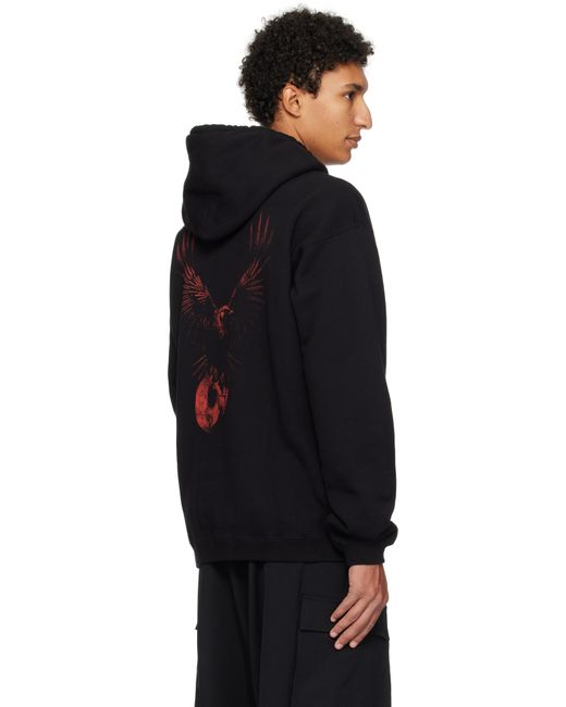 Y's for men Black Printed Hoodie for men
