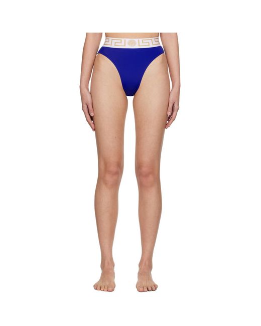 Versace Blue Vita Bikini Bottoms