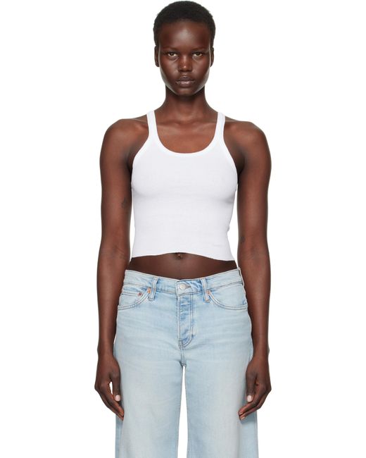 Re/done Multicolor Hanes Edition Cropped Ribbed Tank Top