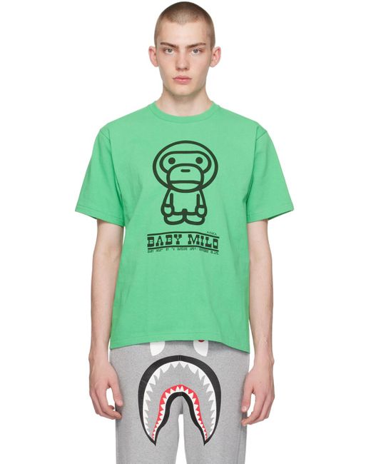 T-shirt vert à baby milo A Bathing Ape pour homme en coloris Green