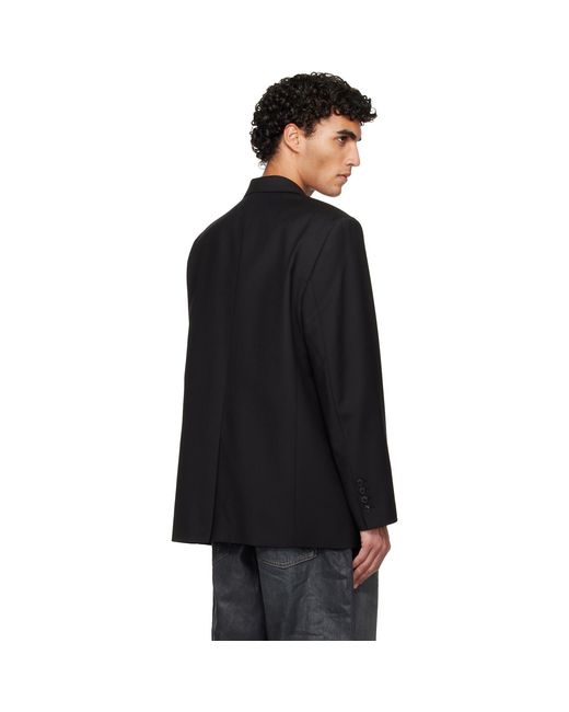 we11done Black Oversized Suit Logo Blazer for men
