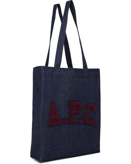 Cabas Bleu Marine À Écusson À Logo A.P.C. en coloris Blue