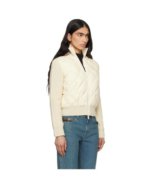 Burberry Blue Off- Check-Stitch Nylon & Wool Jacket