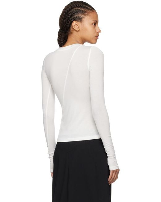 Fax Copy Express White 'The Round Neck' Long Sleeve T-Shirt