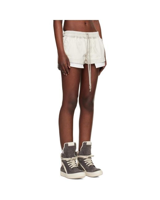 Rick Owens Black Off- Temple Fog Boxer Denim Shorts