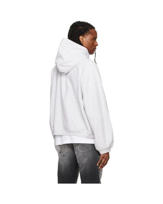 Alexander Wang White Crystal Embellished Oversized Zip-Up Hoodie for men