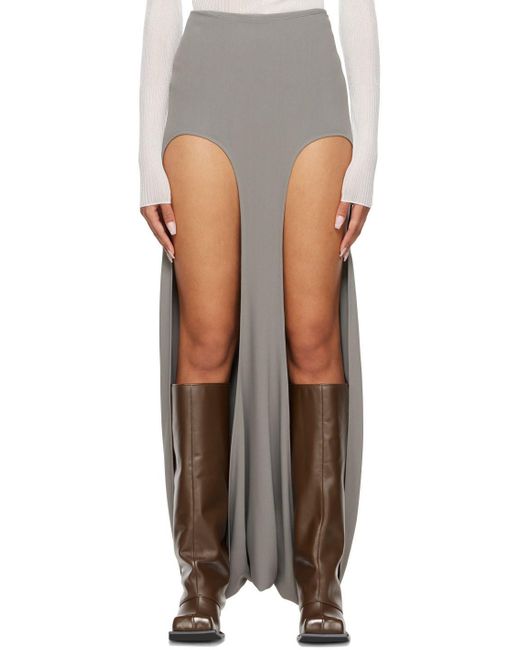 Dion Lee Multicolor Gray Arch Longline Maxi Skirt