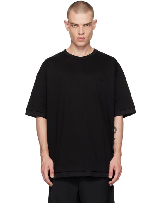 メンズ Juun.J レイヤード Tシャツ Black