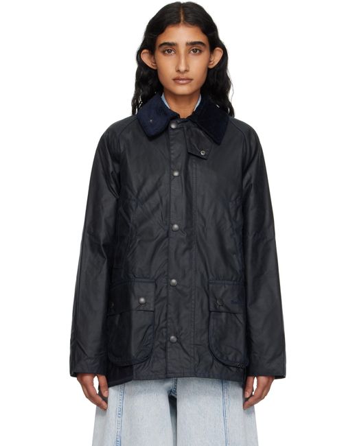 Blouson Bedale Bleu Marine En Coton Ciré Barbour en coloris Black