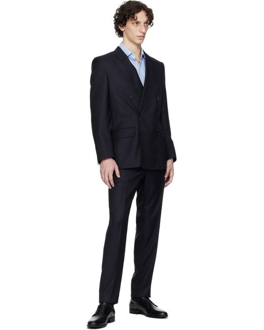 メンズ Boss ブラック レザー シグネチャ トリム ダービー Black
