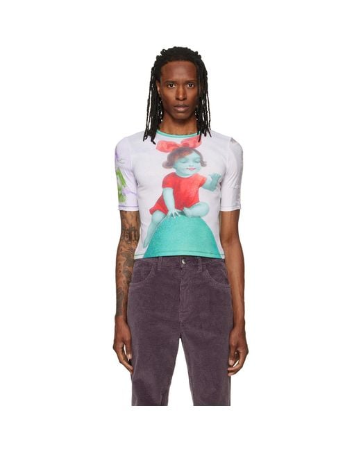Chopova Lowena Red Mulitcolor Miss Egg Fitted Jersey T-Shirt for men