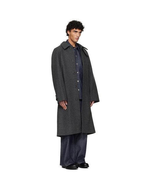 A.P.C. Black Raglan Sleeve Coat for men