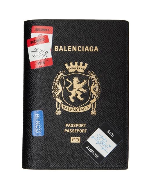 Balenciaga Black Calfskin Passport Holder