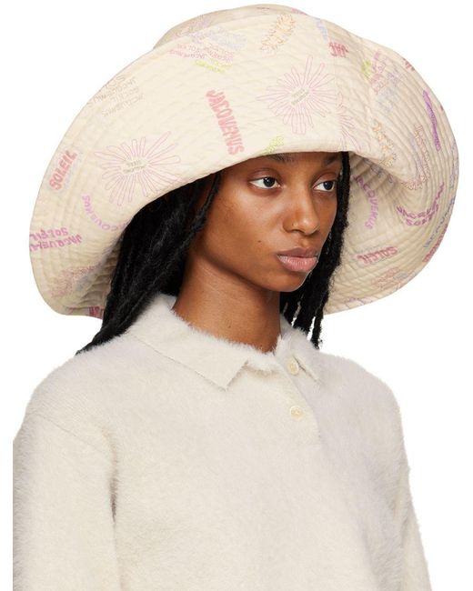 Jacquemus Beige 'le Chapeau Lagrima' Bucket Hat in Brown | Lyst