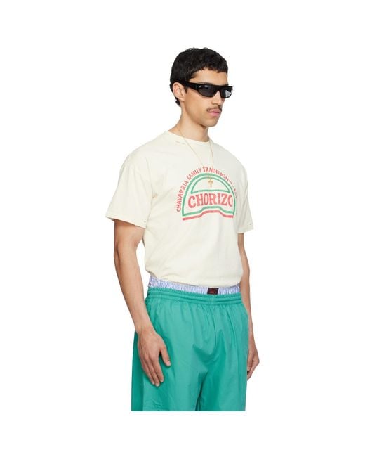Willy Chavarria Green Off- 'Chorizo' Easy T-Shirt for men