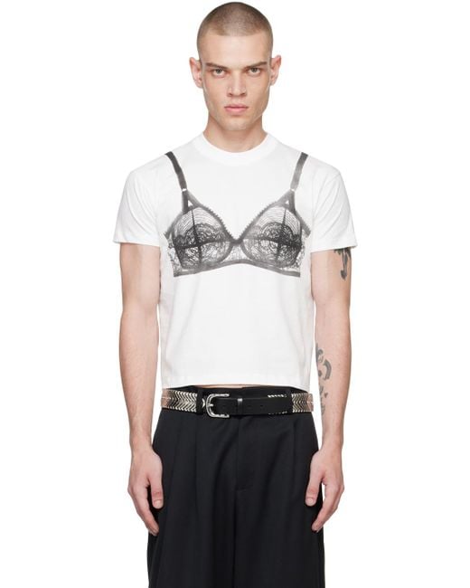 メンズ VAQUERA オフホワイト Bra Tシャツ Black