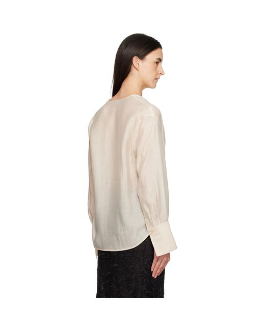 Totême White Off- Cowl Blouse