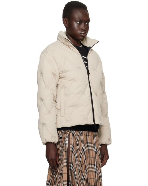 Blouson Matelassé En Nylon Rembourré En Duvet À Logos Ekd Burberry en coloris Natural