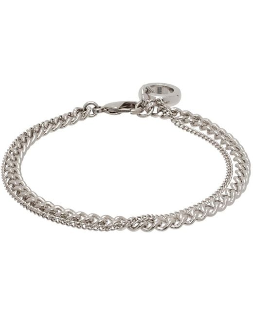 A.P.C. Black . Silver Minimalist Bracelet for men