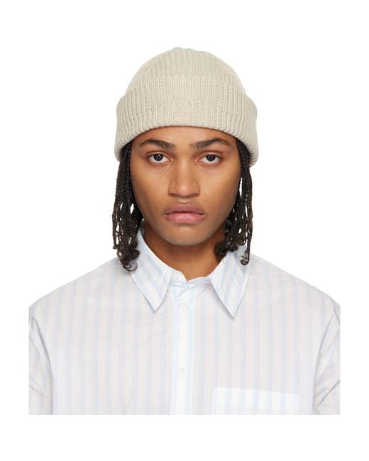 Lanvin White Off- Wool Beanie for men