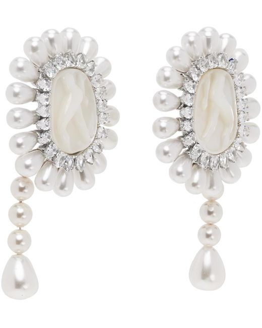 ShuShu/Tong White Silver & Maiden Pearl Tassel Earrings