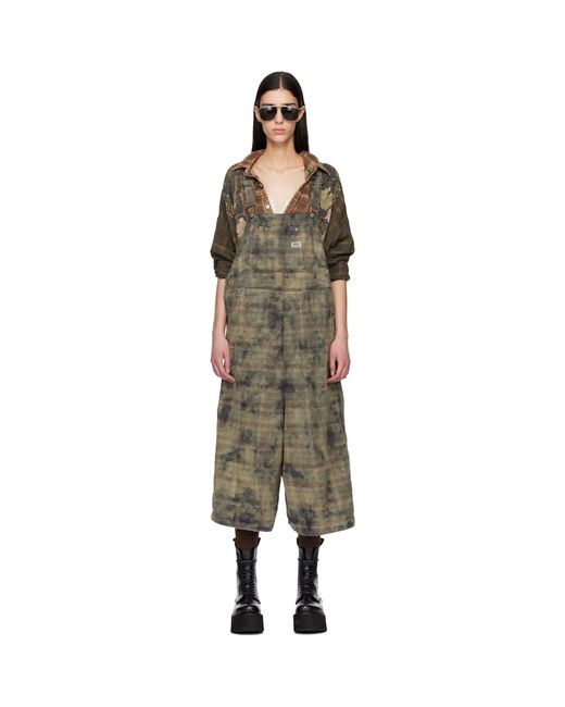 R13 Black Khaki Jumbo Overalls