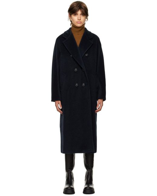 Max Mara Wool Navy 101801 Icon Coat in Black Lyst