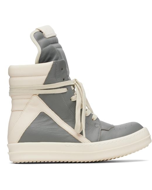 Rick Owens Gray Concordians Geobasket Sneakers