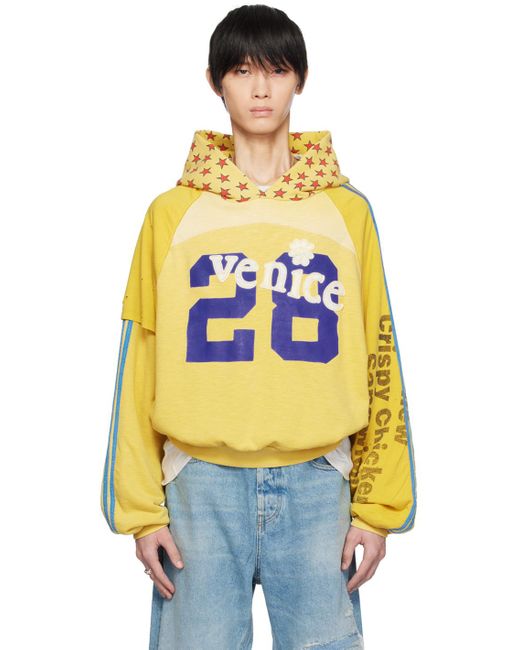 ERL Multicolor Ssense Xx Yellow 'be Nice' Hoodie for men