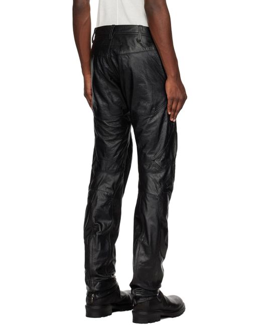 Julius Black Rider Leather Pants for men