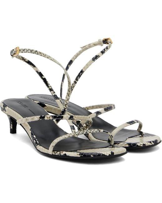 Khaite Black Loop Kitten Heeled Sandals