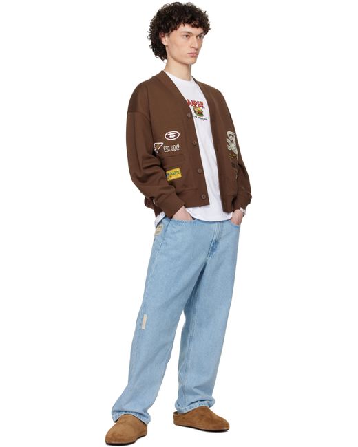 Cardigan Brun À Logos Aape By A Bathing Ape pour homme en coloris Brown