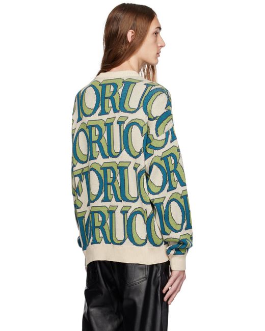 Fiorucci Green Monogram Sweater for men