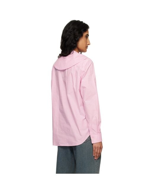 Comme des Garçons Pink Cotton Poplin Gingham Check Shirt