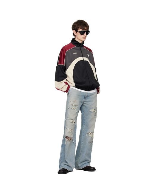 Amiri Black Oversized Panel Track Jacket for men