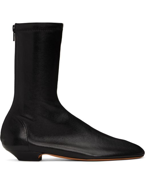 Khaite Black Apollo Flat Ankle Boots