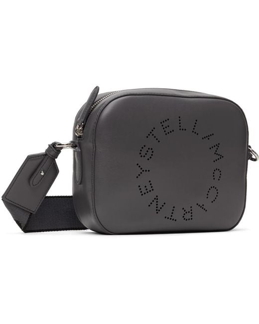 Stella McCartney Black Gray Logo Alter Mat Small Camera Bag