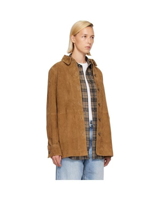 Rohe Brown Suede Pankou Overshirt
