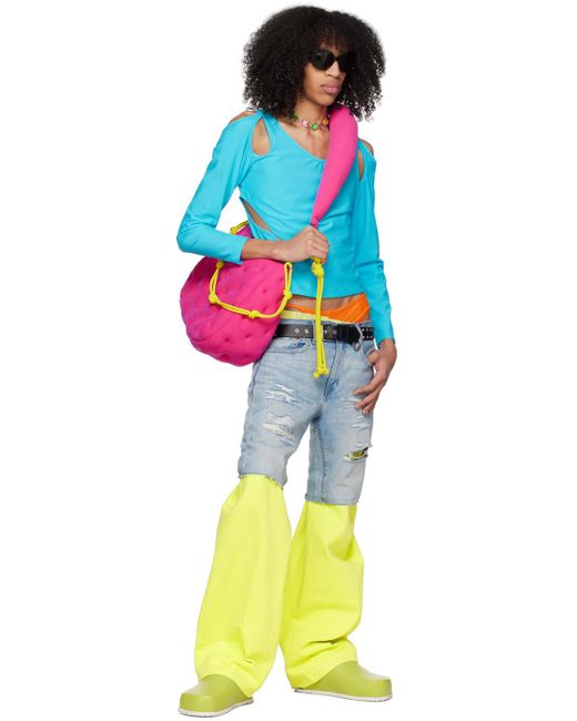 Columbia Blue Cutout Long Sleeve T-Shirt for men