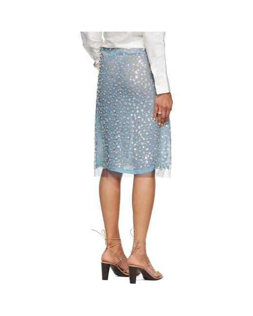 RESCHA Blue Ssense Exclusive Galaxy Midi Skirt