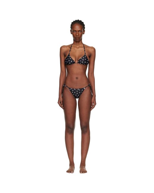 Moschino Black All Over Small Goose Print Bikini
